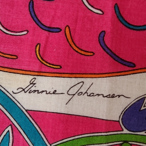Ginnie Johansen Colorful Beach Vocation Scenery Print Cotton Scarf, - Picture 6 of 11